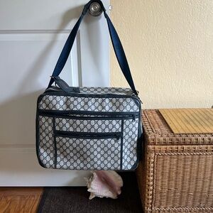 Vtg 1970s blue Gucci luggage Bag tote💙